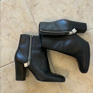 Black Leather Ankle Boots